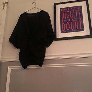 ASOS DESIGN knot front top with kimono sleeve